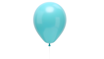 A vibrant blue balloon floats gently in a clear sky, evoking a sense of joy and celebration, perfect for festive occasions