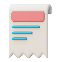 Pastel cartoonstyle receipt with text placeholders on a black background