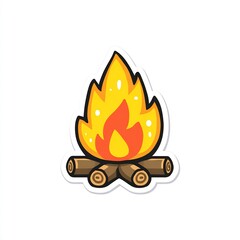 Campfire with flames cartoon 