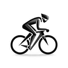 Racing cyclist icon silhouette