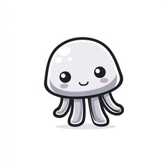 Obraz premium Cute Cartoon Jellyfish 