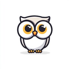 Obraz premium Cute cartoon owl with big eyes