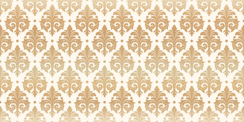 Light brown floral damask seamless pattern. Wallpaper