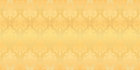 Gold floral damask seamless pattern. Wallpaper