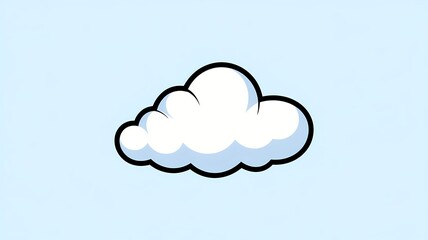 A fluffy cloud against a clear blue sky, perfect for a variety of design and conceptual projects.