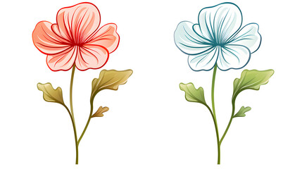 Obraz premium Exotic Botany Flower Plant in Degraded Line Art Style - High-Quality Stock Photo