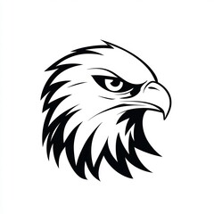 Obraz premium Bold eagle head logo on white background