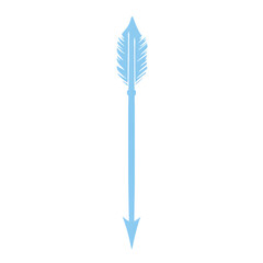 Minimal Arrow with a Clean Silhouette in Light Deni Isolated on Transparent Background