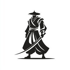 Obraz premium samurai warrior silhouette with katana