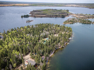 Beautiful lake with a forest on the shore