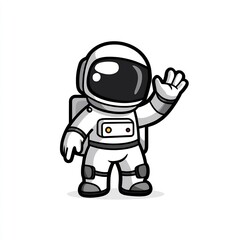 Astronaut waving in outer space