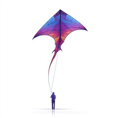 flying kite in wind 