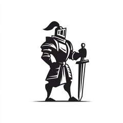knight silhouette with sword