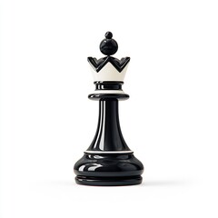chess pawn with crown on white background