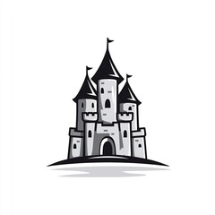 minimalist castle with tall towers