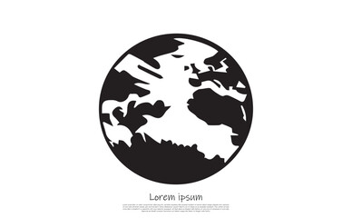 Abstract Globe Silhouette on Transparent Background