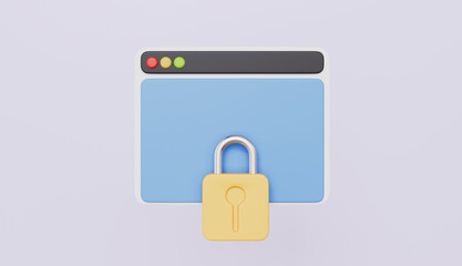 Page and padlock icon, Internet Security and Cybersecurity, Page protection, Web security concept