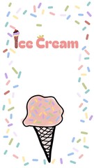 Delicious Ice Cream Cone with Colorful Sprinkles – Fun Poster Design