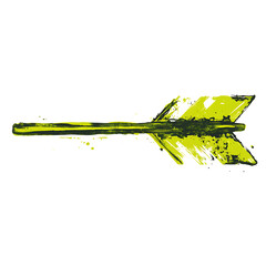 Bold Arrow with Expressive Design in Bright Chartre Isolated on Transparent Background