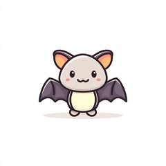 happy vampire bat with spread wings cartoon 