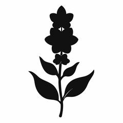 black silhouette of a flower