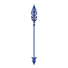 Modern Arrow with Precise Lines in Crisp Royal Color Isolated on Transparent Background
