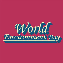 vektor Happy Word Evironmen Day on a red background in the international holiday