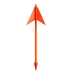 Modern Arrow with a Bold Cut in Vibrant Orange Color Isolated on Transparent Background