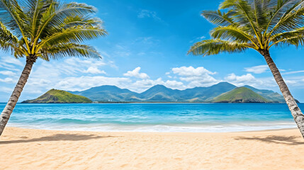 Fototapeta premium Tropical beach vacation paradise ocean view landscape