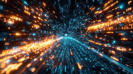 Obraz premium light trails on the night city