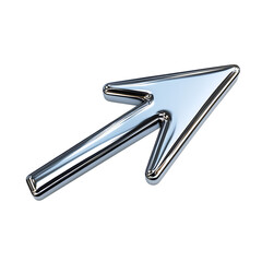 Sleek Arrow with a High Gloss Finish in Metallic Silver Isolated on Transparent Background