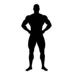 Powerful Silhouette of a Muscular Man Bodybuilding, Fitness, Strength, and Physical Power