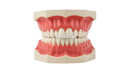 Obraz premium Realistic dental model showcasing human teeth and gums, ideal for educational purposes in dental hygiene and orthodontics
