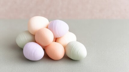 Pastel Easter Eggs Pile  Spring Holiday Decoration  Soft Colors