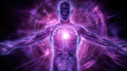 Electromagnetic body field: kinetic shape, plasma aura, energy sheath, radiant band, magnetic swirl, shimmering arc, dynamic edge, bright layer, charged mist, oscillating border