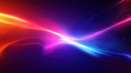 Vibrant abstract background featuring dynamic wave patterns and neon color gradients