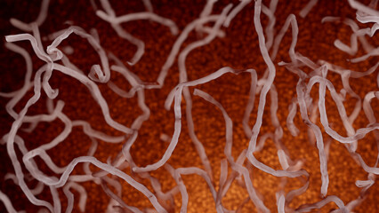Abstract microscopic view of branching structures
