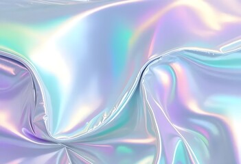 Pastel Holographic Foil Texture with Iridescent Light and Glossy Wrinkles

