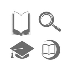 Education and Research Icons Set Illustration