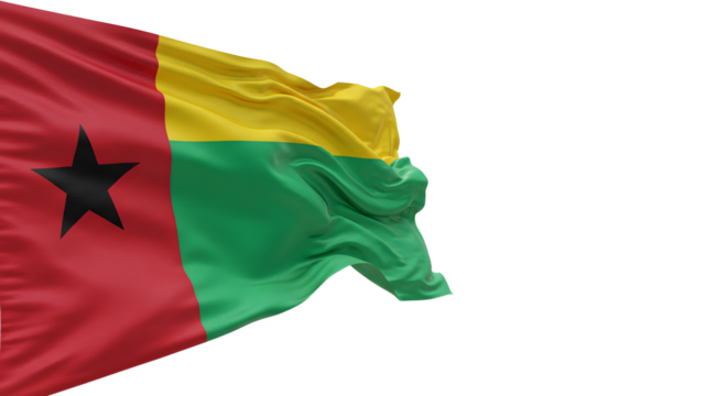 Waving flag of Cameroon showcasing vibrant colors with a clear blue sky in the background, symbolizing national pride and identity - Powered by Adobe