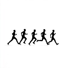 person running in motion outline