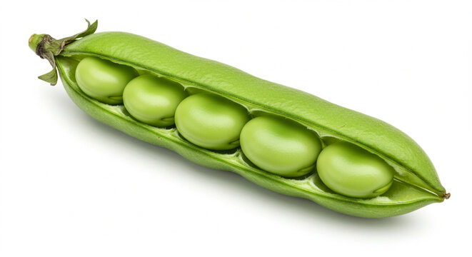 Fresh ervilhas in a vagem, green and isolado on branco, a saud&aacute;vel vegetal