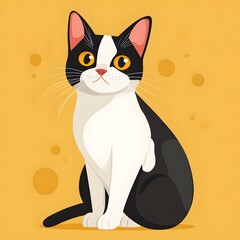 Obraz premium Professional Vector Illustration of Cute Cat for Creative Design Projects