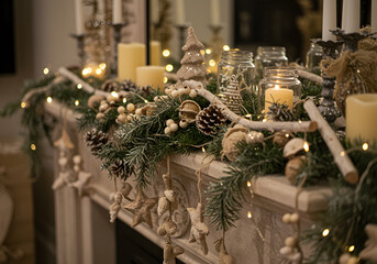 Christmas fireplace mantel decor