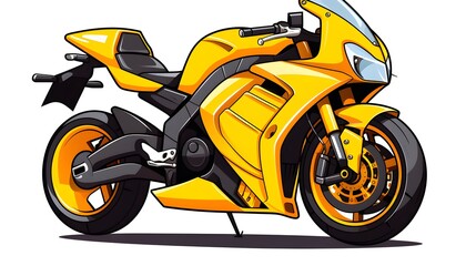 Obraz premium Yellow Dio Bike Vector Illustration Cartoon Vector - Professional Usage