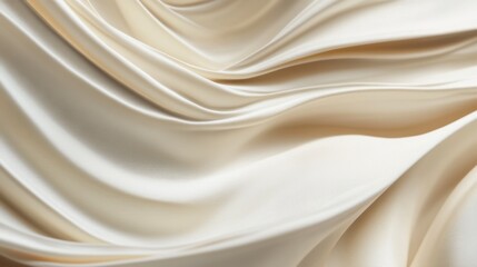 Fototapeta premium Soft Creamy Satin Fabric Flowing in Gentle Waves Texture