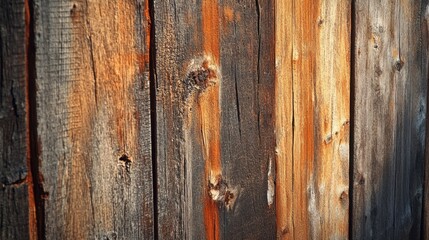 Naklejka premium Rustic Wooden Planks with Rich Textures and Warm Colors