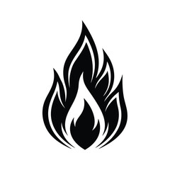 Fiery black flame silhouette graphic design