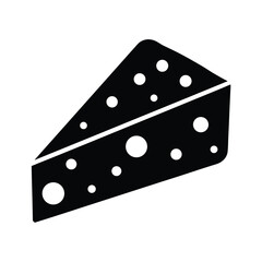 Delicious cheese wedge silhouette icon graphic