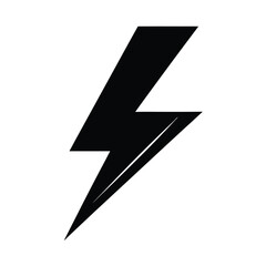 Bold black lightning bolt silhouette icon